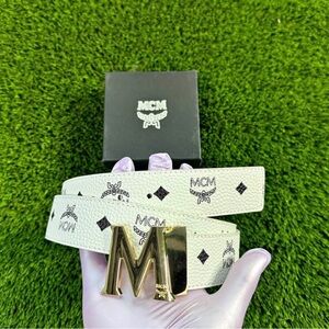 MCM Gold and White Belt Luxurious Accessory